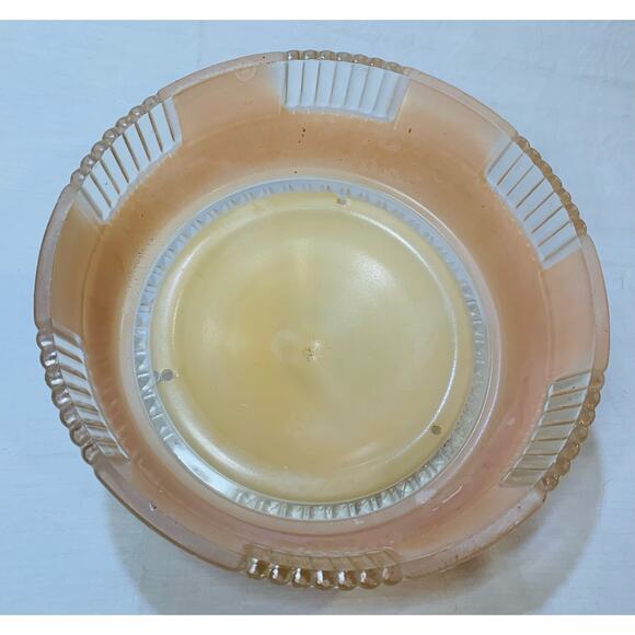 Antique 1920s Light Fixture Ceiling Pink Clear 3 Hole Elegant Shade Cover Globe - Picture 2 of 15